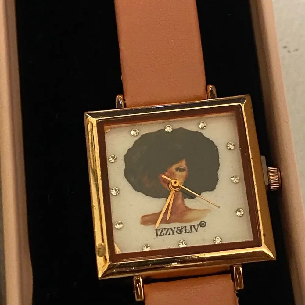 Izzy and Liv Pink Tone Watch with “That Melanin” Pendant New in Box - Picture 4 of 13